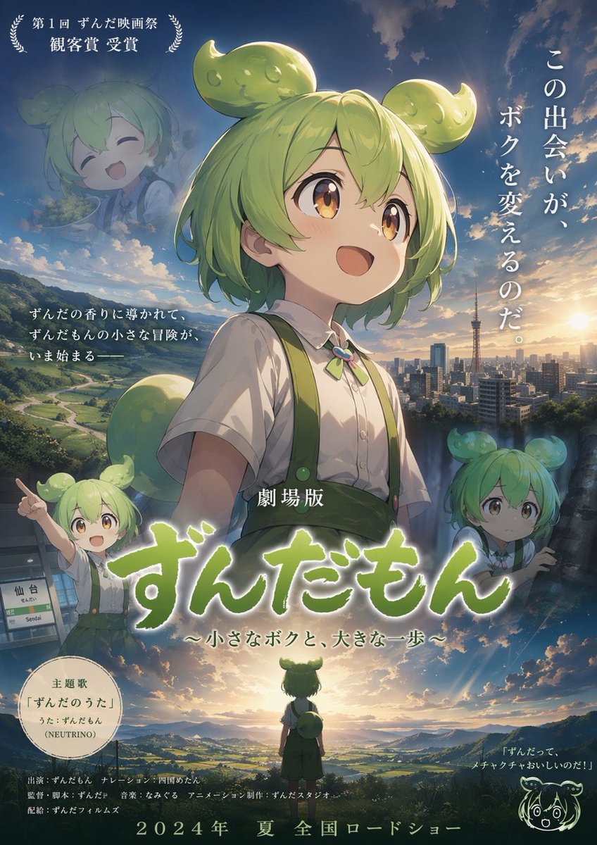 AI Prompt for Anime Movie Poster with Characters and Landscape