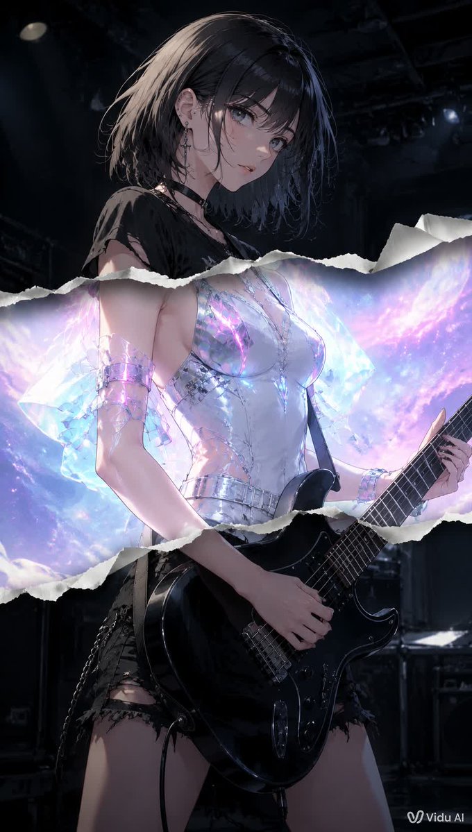AI Prompt for Anime Rock Musician with Glowing Sci-Fi Outfit