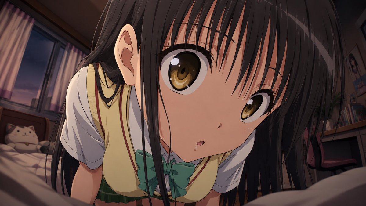 AI Prompt for Anime Schoolgirl Portrait with Cinematic Effect