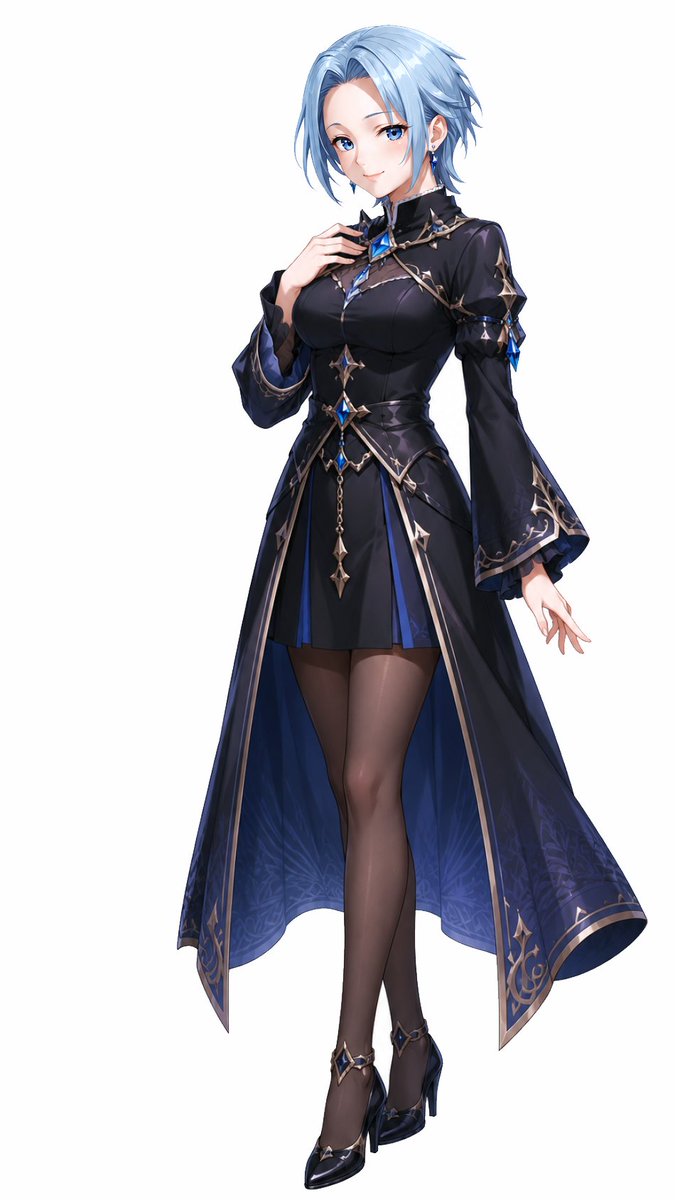 AI Prompt for Anime Style Blue Haired Gothic Fantasy Character
