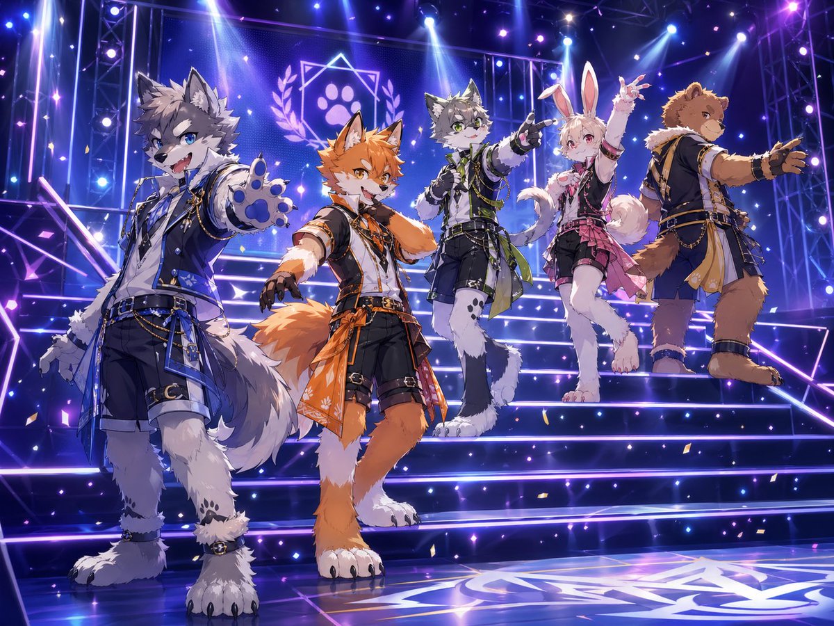 AI Prompt for Anime-Style Concert Poster of Idol Group