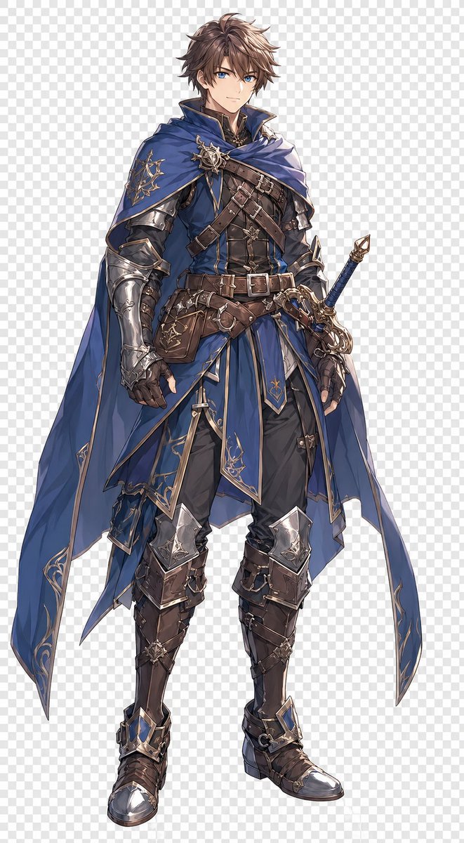 AI Prompt for Anime Style Male Fantasy Knight Character Cutout