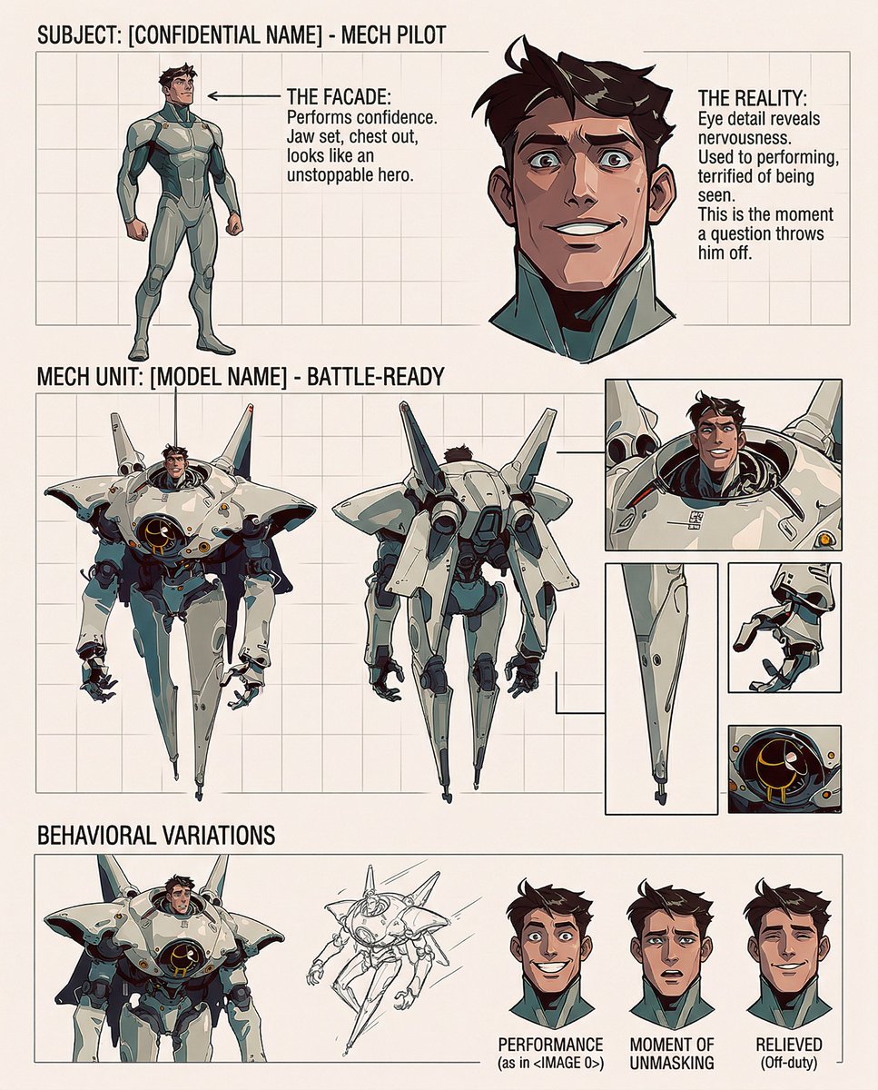 AI Prompt for Cartoon Character Design with Confident yet Insecure Personality