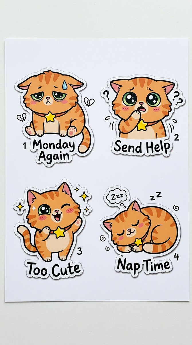 AI Prompt for Cartoon Character Sticker Sheet with Customizable Layout