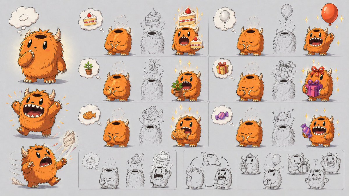 AI Prompt for Character Design: Cute Monster Item-Summoning Mechanic