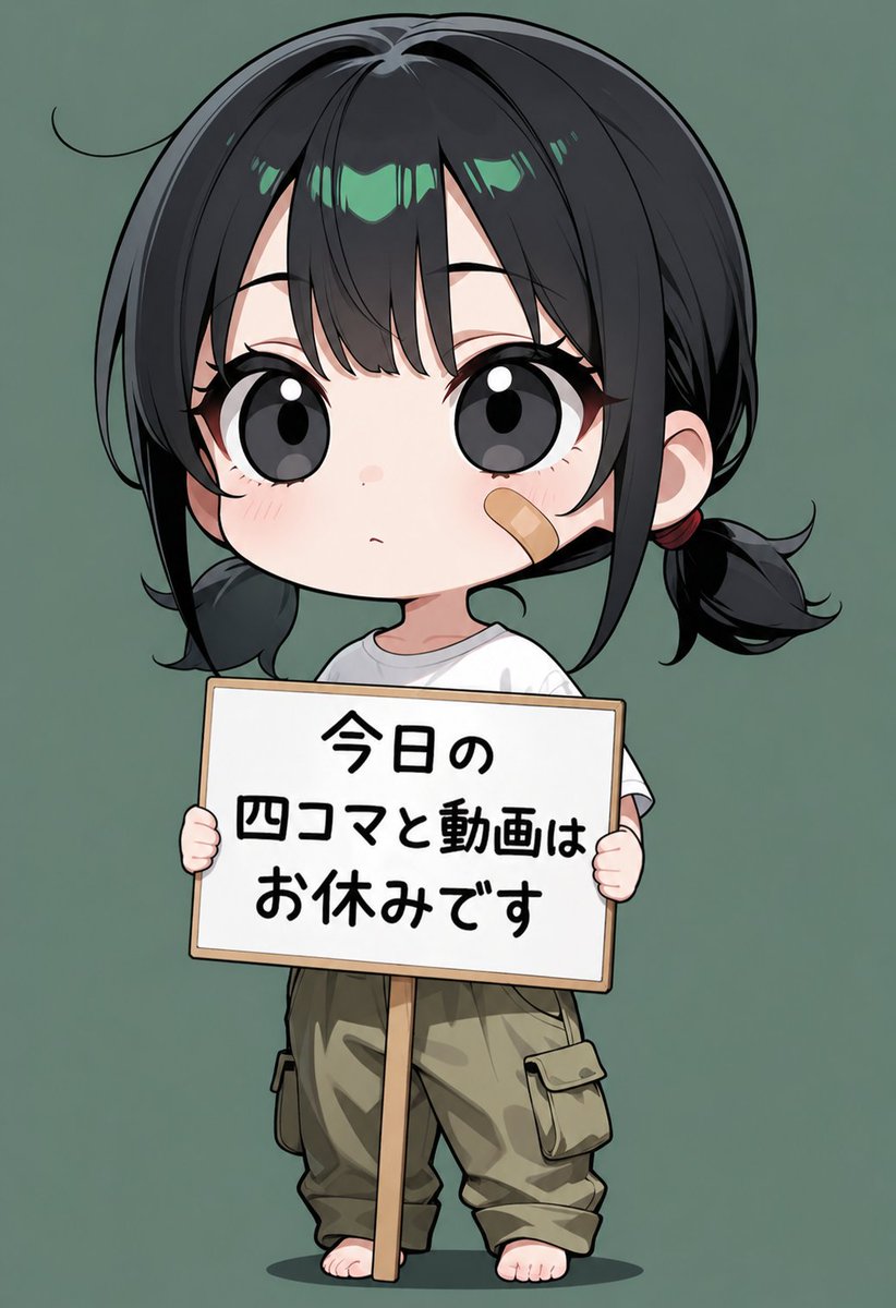 AI Prompt for Chibi Japanese Character with Text Notice Sign