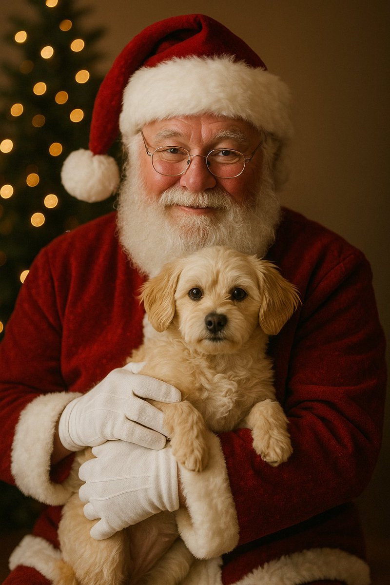 AI Prompt for Christmas Santa Claus with Dog Image