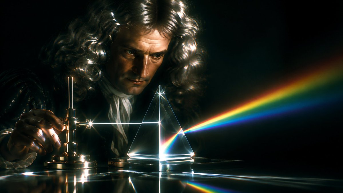 AI Prompt for Cinematic 18th-Century Scientist Prism Experiment Art