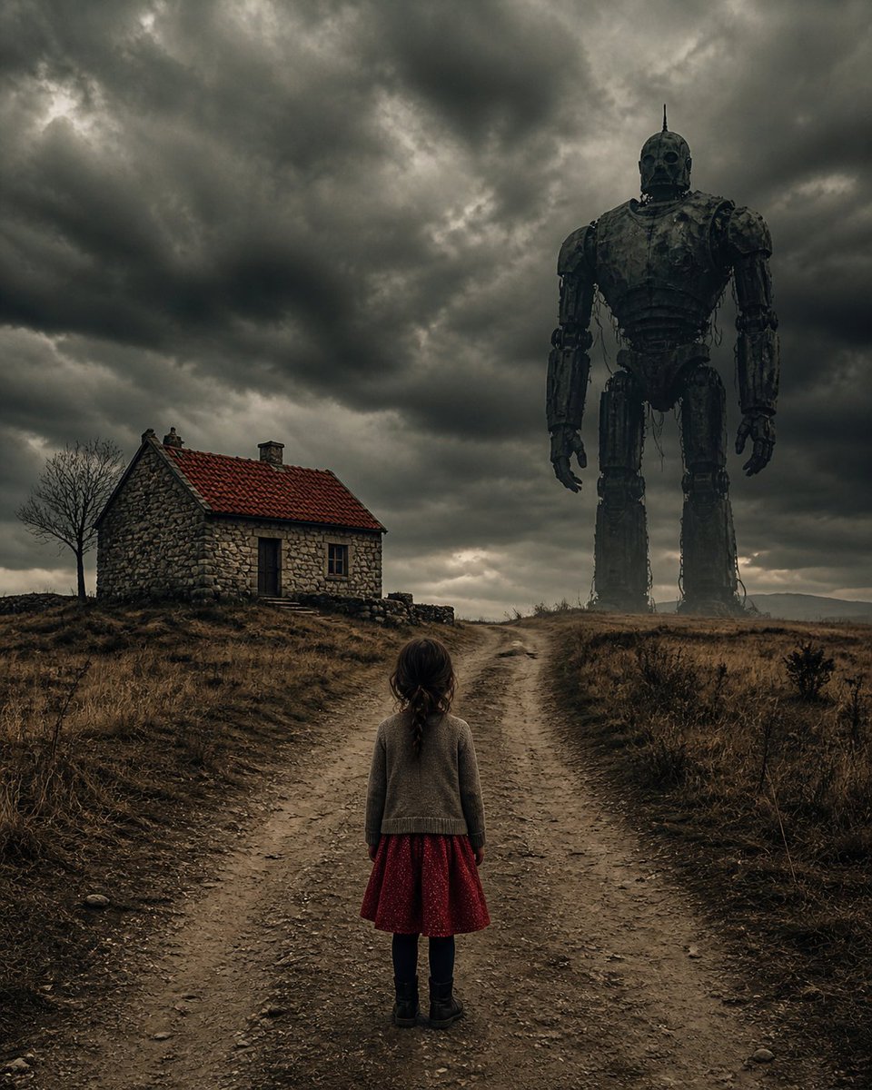AI Prompt for Cinematic Cyberpunk Scene with Robot and Child