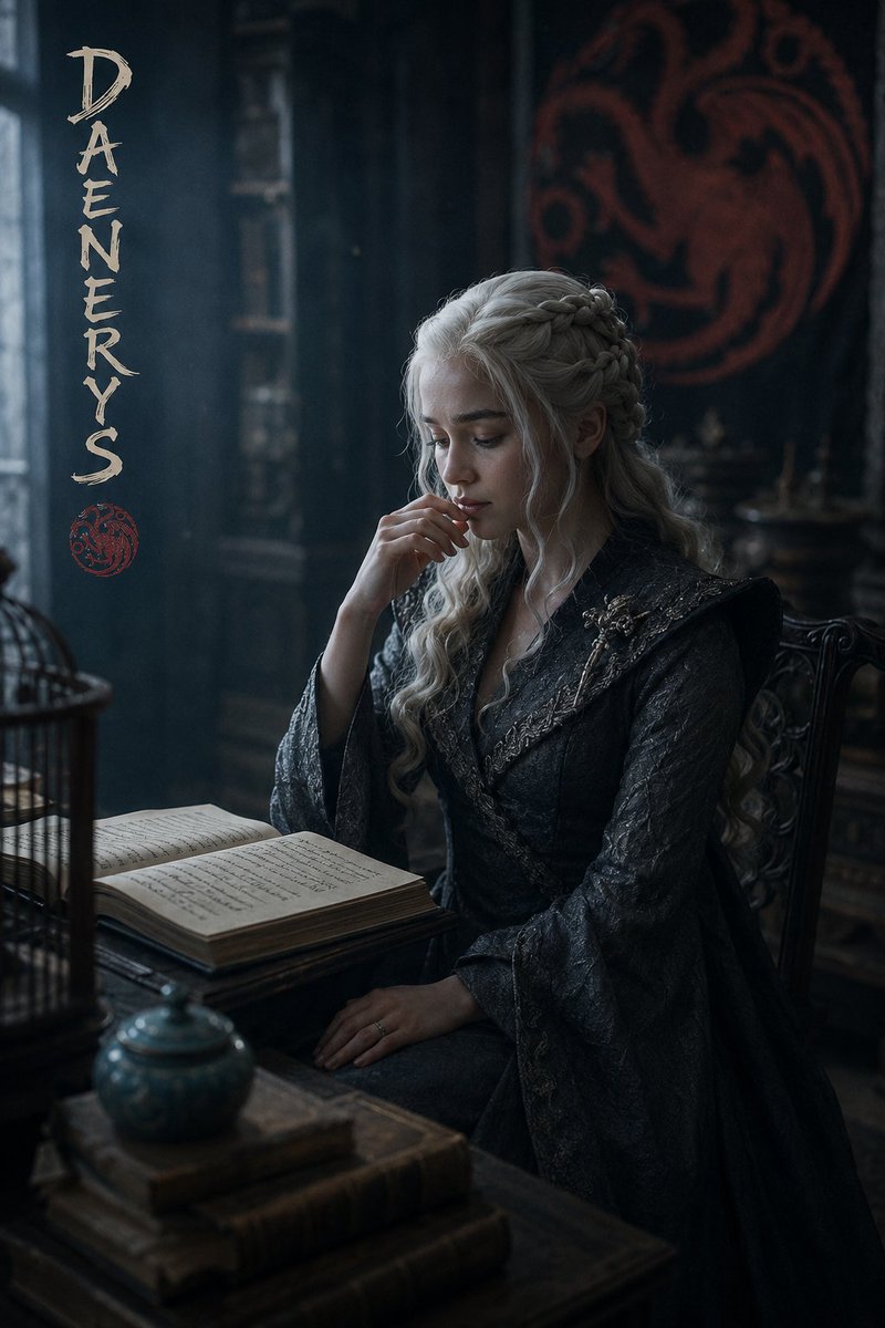 AI Prompt for Cinematic Daenerys Portrait with Chinese Elements