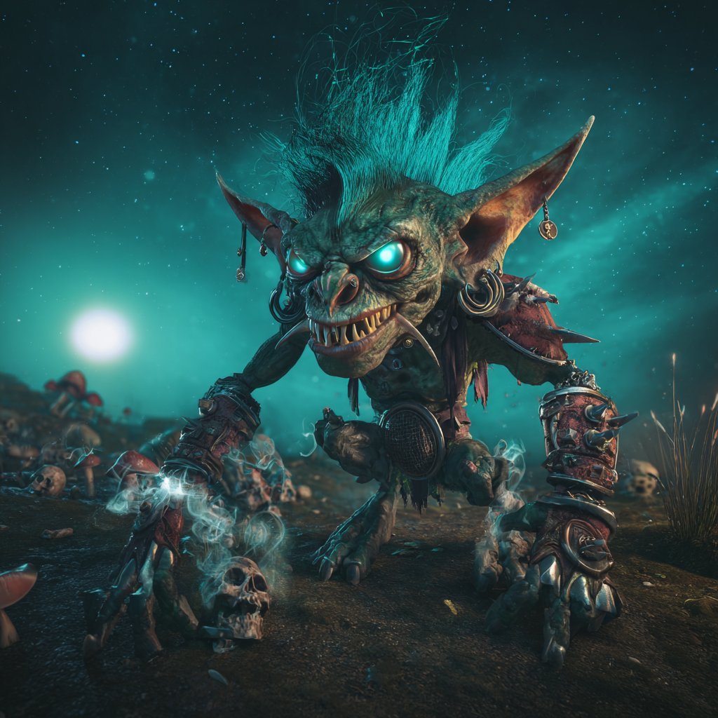 AI Prompt for Cinematic Dark Fantasy Goblin Character Concept Art