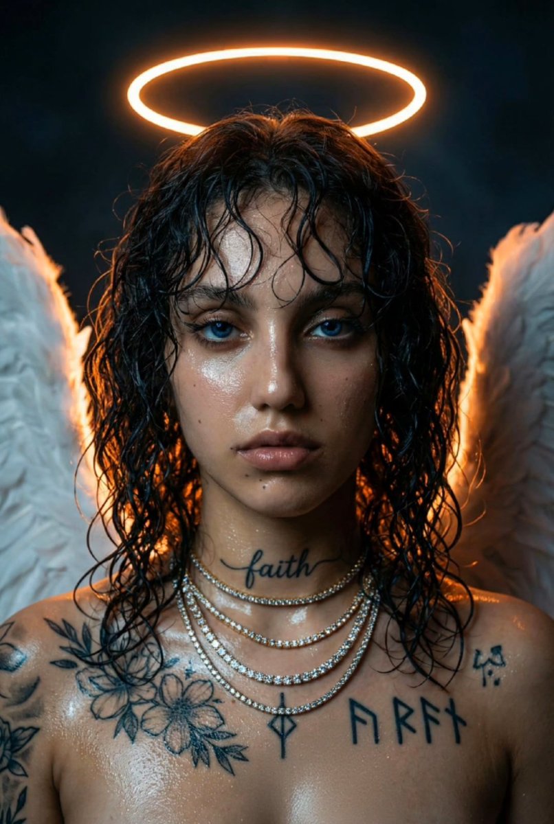 AI Prompt for Cinematic Dark Fantasy Portrait with Neon Halo