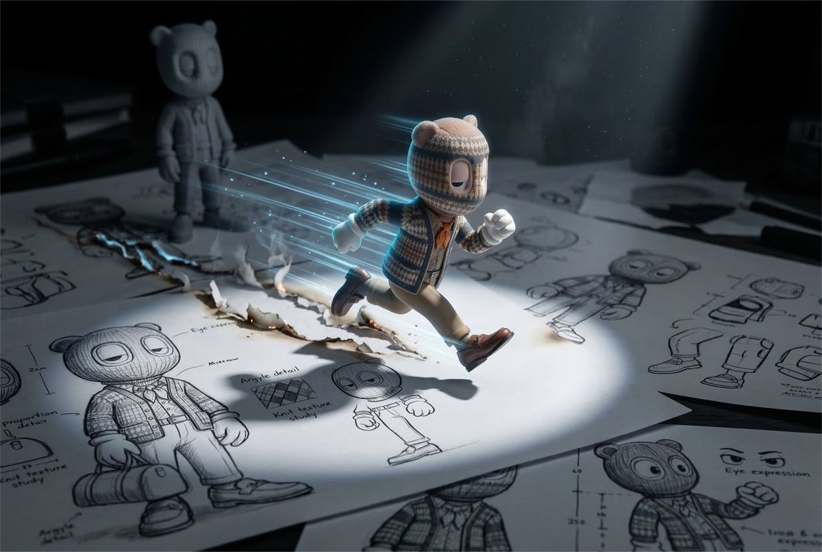AI Prompt for Cinematic Macro Toy Photography of a Sprinting Character