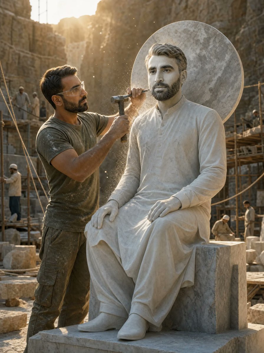 AI Prompt for Cinematic Marble Quarry Scene with Sculptor Character