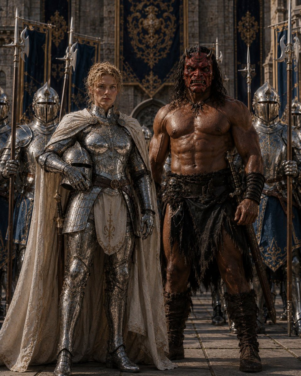 AI Prompt for Cinematic Medieval Battle Scene with Armored Warriors