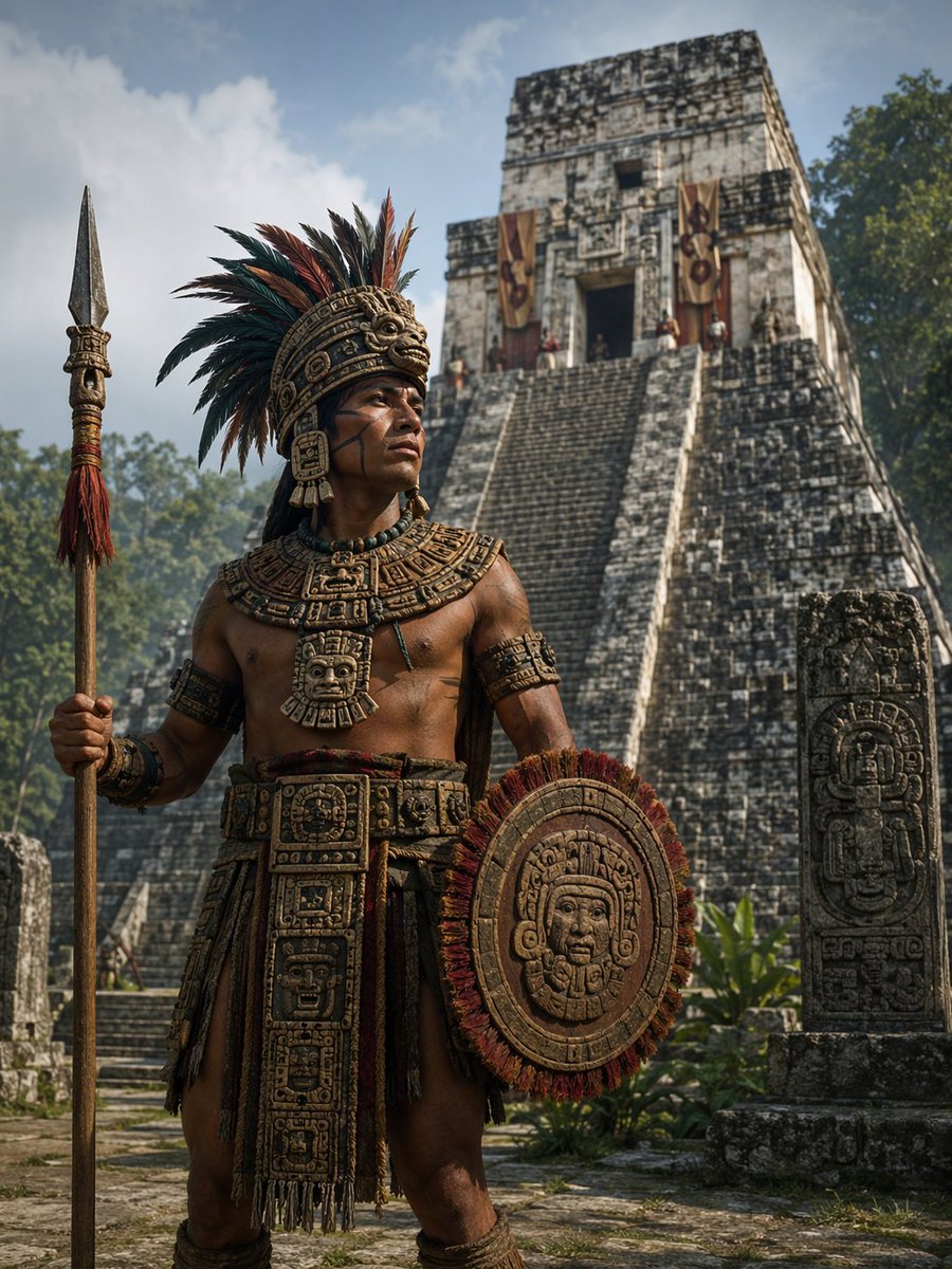AI Prompt for Cinematic Mesoamerican Warrior Portrait in Photorealistic Style