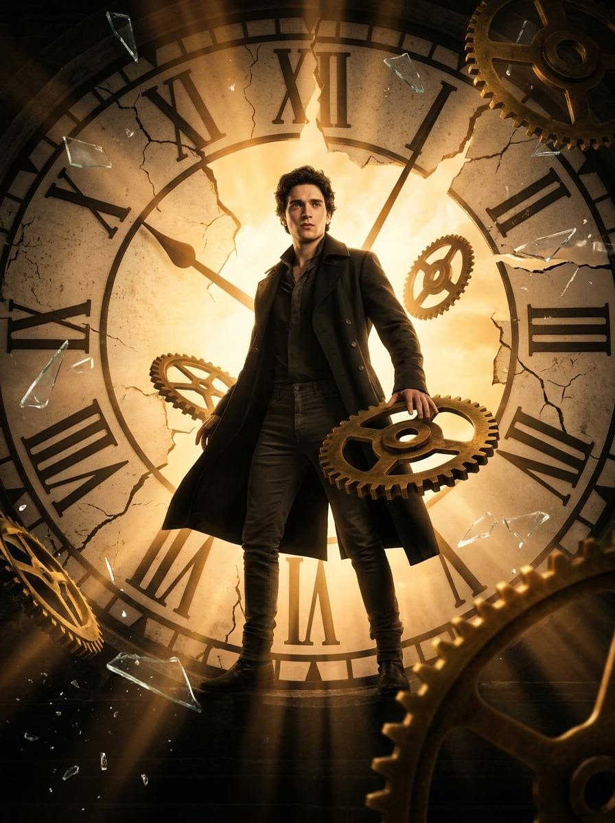 AI Prompt for Cinematic Self-Portrait in a Broken Clock Scene