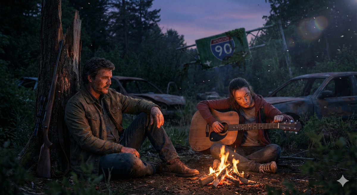 AI Prompt for Cinematic The Last of Us Campfire Scene with Hyper-Realistic Imagery