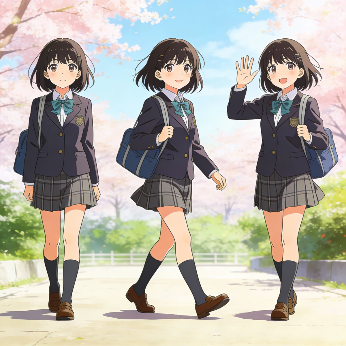 AI Prompt for Consistent Anime Girl Multi-Pose Illustration