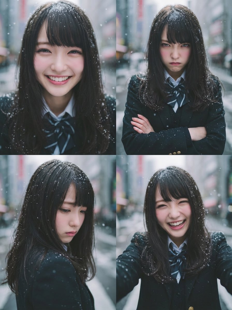 AI Prompt for Creating a 4-Panel Emotion Grid with Consistent Character