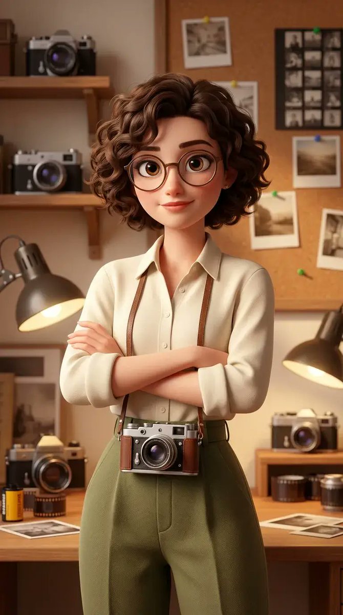 AI Prompt for Creating a Pixar-Style 3D Animated Female Photographer Character