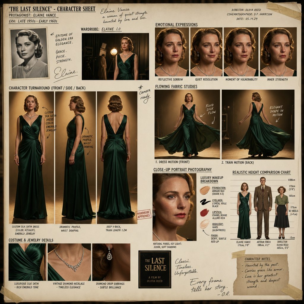 AI Prompt for Creating Hollywood-Style Drama Character Sheets