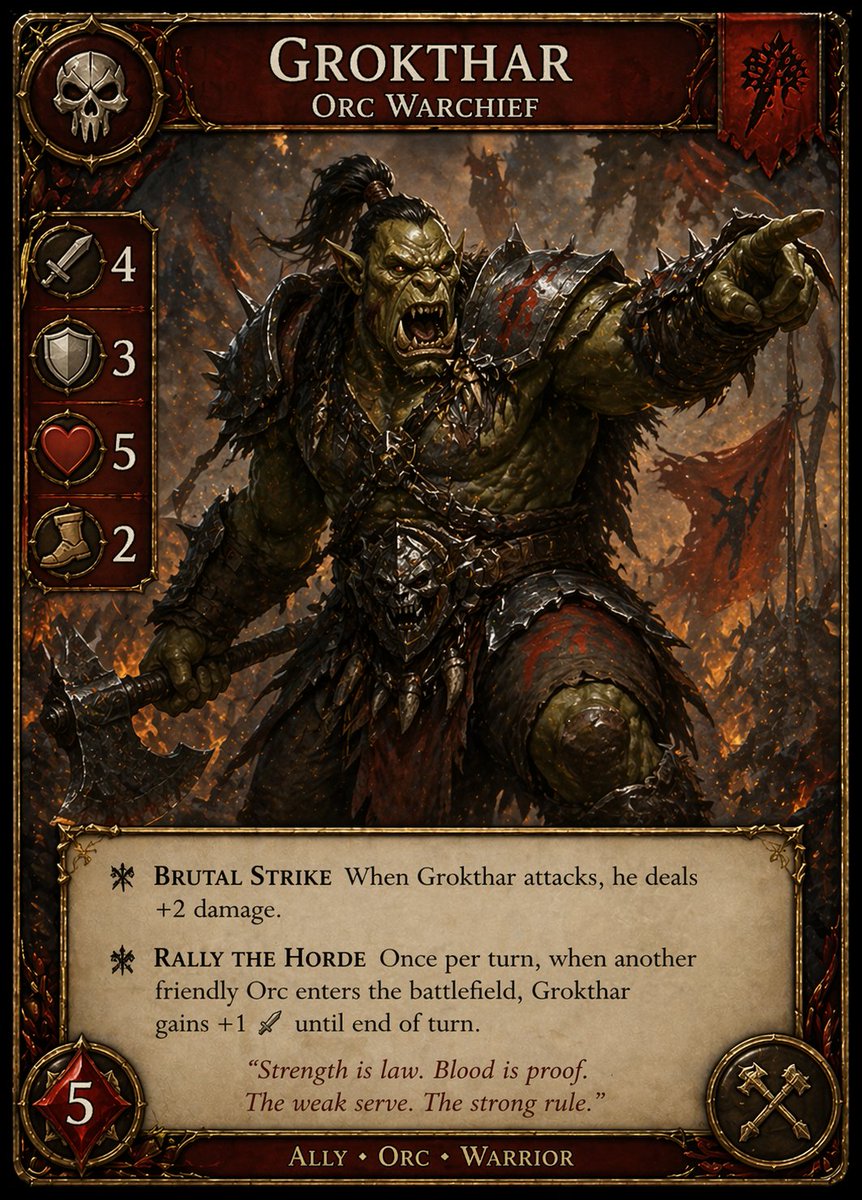 AI Prompt for Custom Dark Fantasy Orc TCG Card Concept