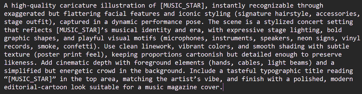AI Prompt for Custom Music Star Poster Generation