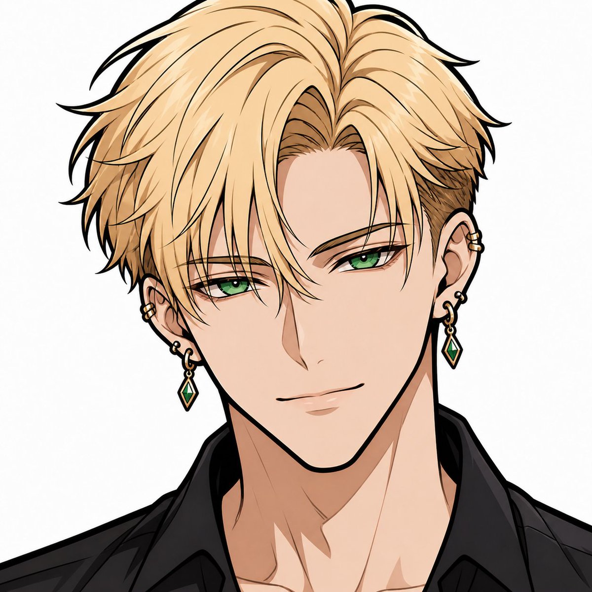 AI Prompt for Customizable Faceless Anime Icons with Blond Pierced Male Avatar