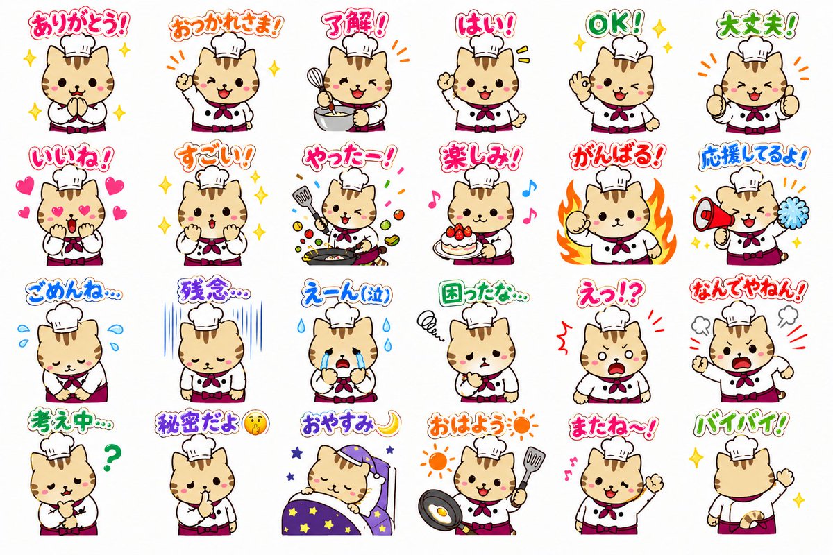 AI Prompt for Cute Anime-Style Chibi Cat Chef Character Illustrations