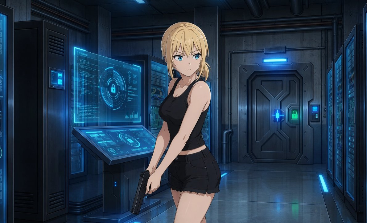 AI Prompt for Cyberpunk Anime Female Character and Interior Scenes
