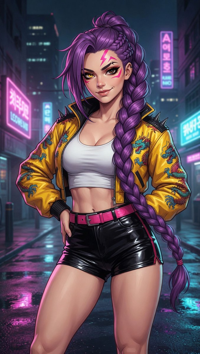 AI Prompt for Cyberpunk Anime Portrait with Rainy City Night Scene