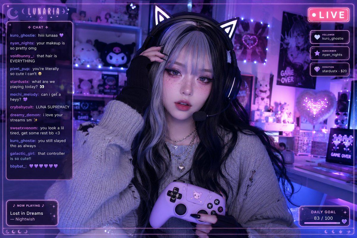 AI Prompt for Cyberpunk Gamer Girl Portrait