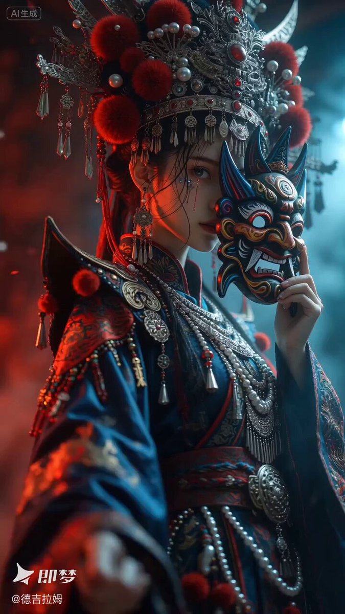 AI Prompt for Cyberpunk Nuo Opera Character