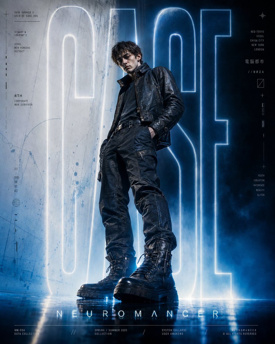 AI Prompt for Cyberpunk Poster with Neuromancer Style