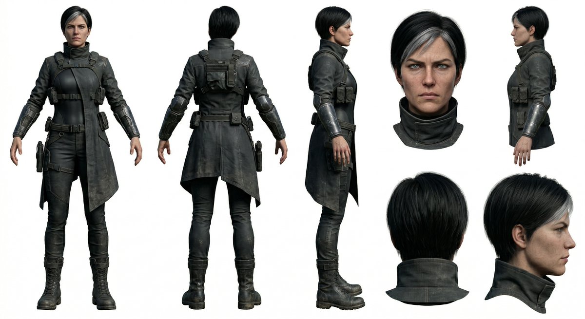 AI Prompt for Cyberpunk Sci-Fi Female Character Reference Sheet