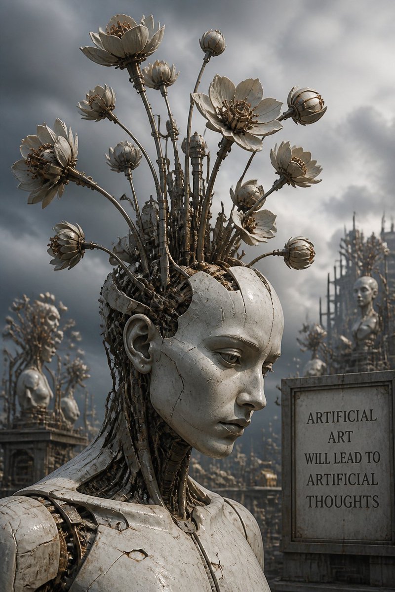 AI Prompt for Cyberpunk Sci-Fi Mechanical Portrait with Android Character