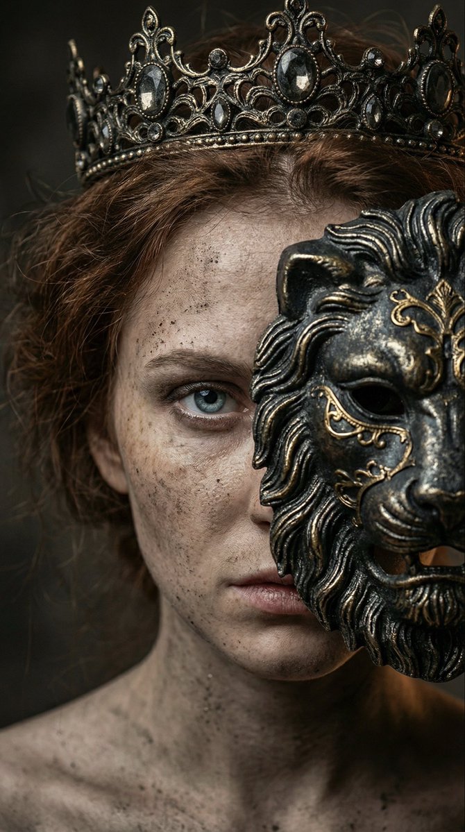 AI Prompt for Dark Fantasy Avatars with Metal Lion Mask