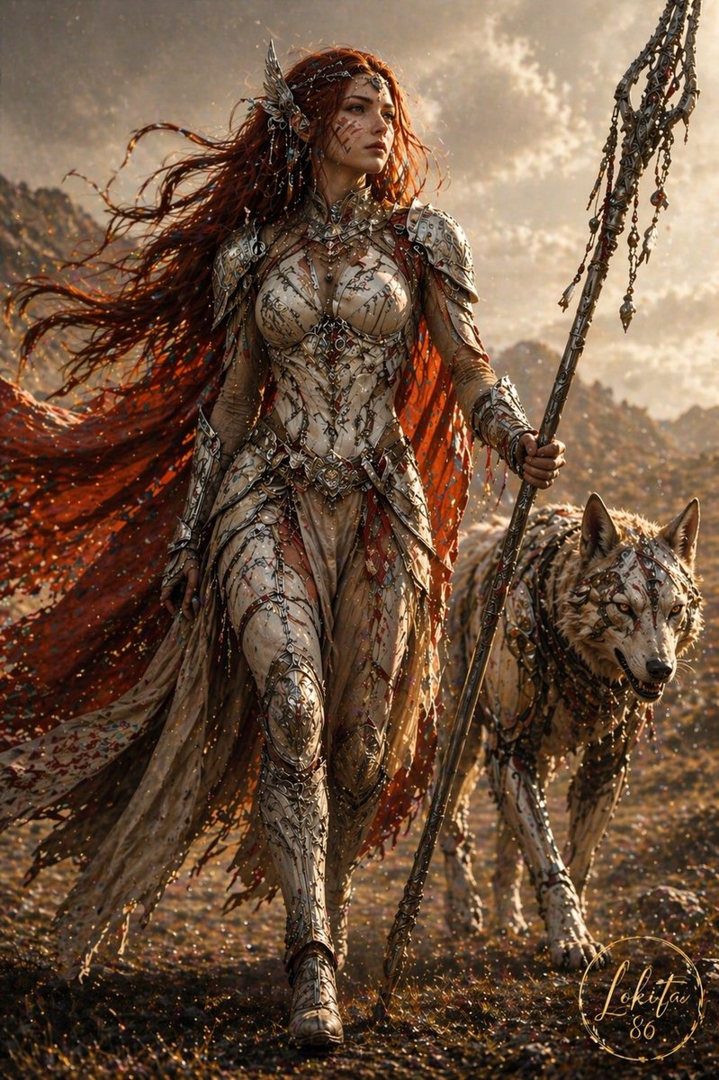 AI Prompt for Dark Fantasy Character Art and Wolf Companion