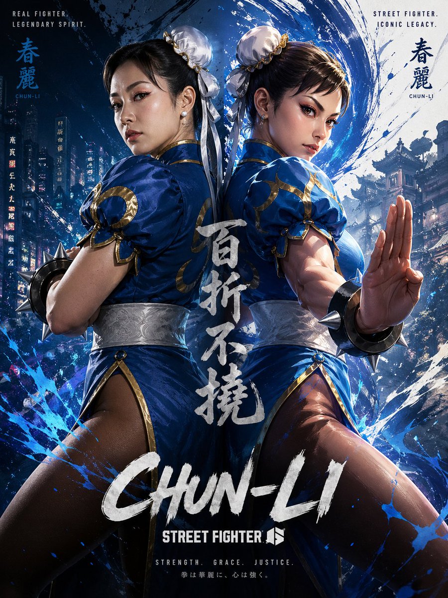 AI Prompt for Digital vs Real-Life Art Comparison of Chun-Li