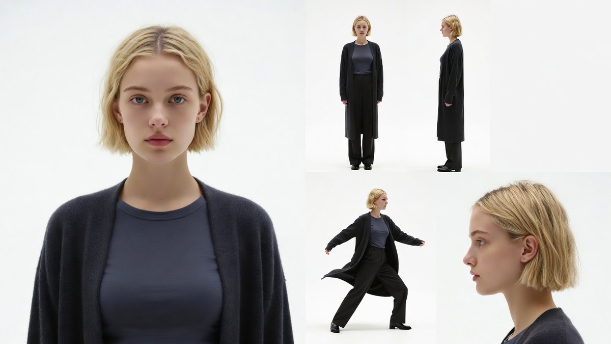 AI Prompt for Elegant Young Woman Character Reference Sheet