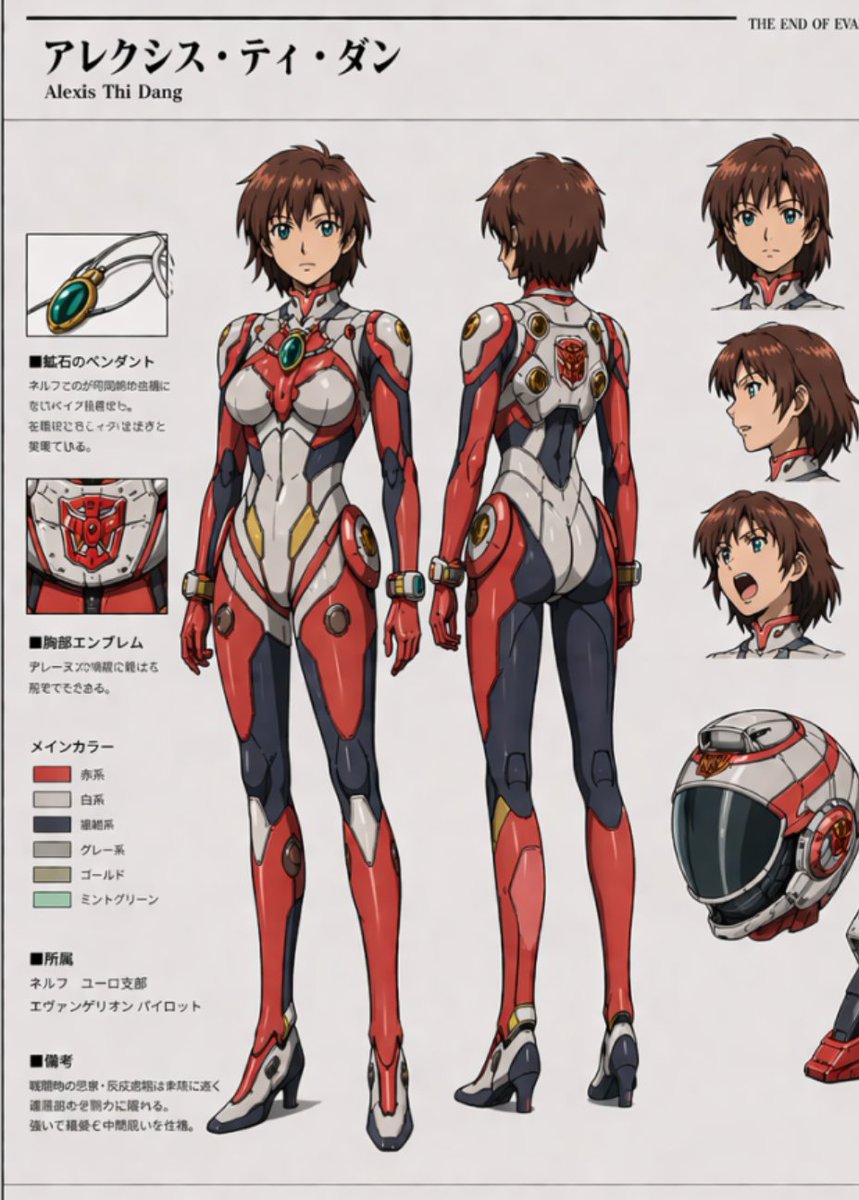 AI Prompt for Evangelion-Style Anime Character Design Sheet