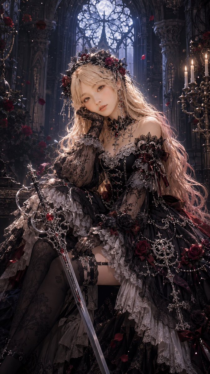 AI Prompt for Evolving Existing Characters into Gothic Lolita Heroines with Intricate Details