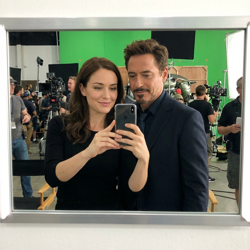 AI Prompt for Face-Swapped Movie Selfies with Customizable Template