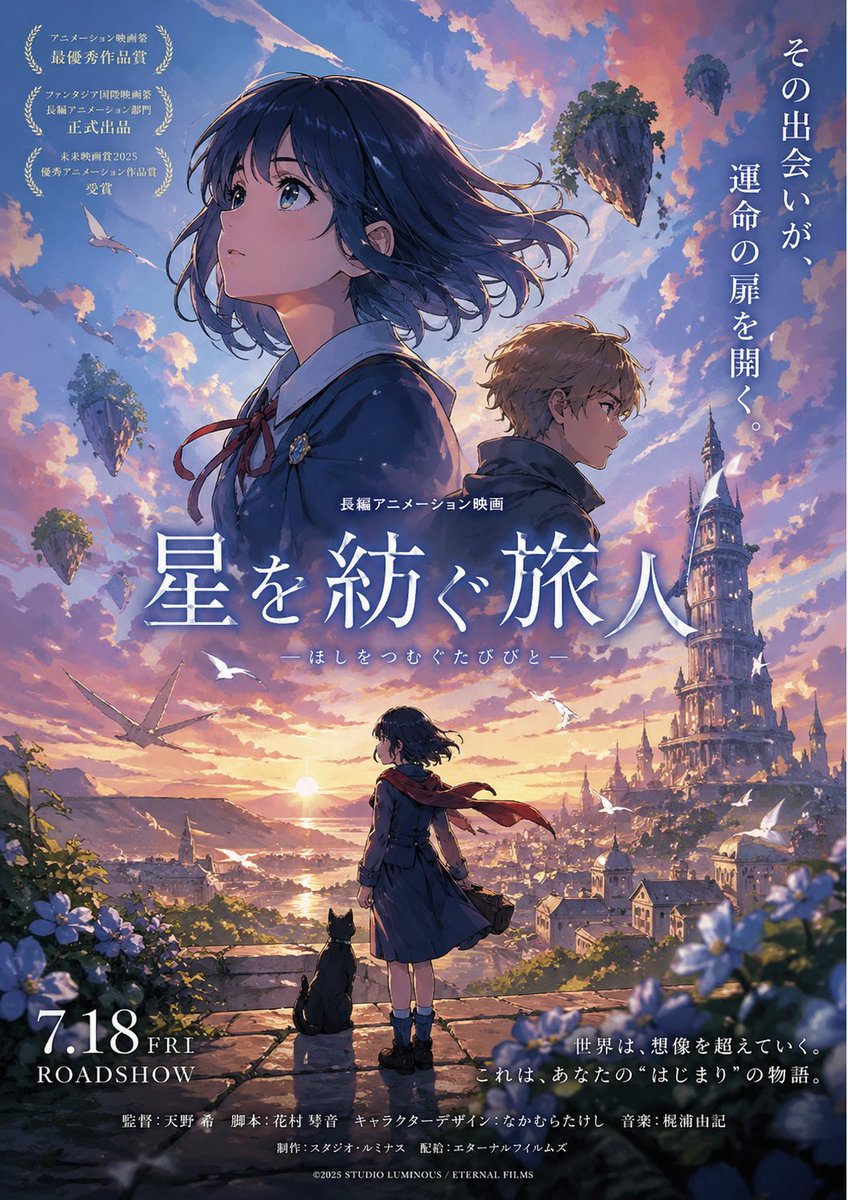 AI Prompt for Fantasy Anime Movie Poster at Sunset with Characters