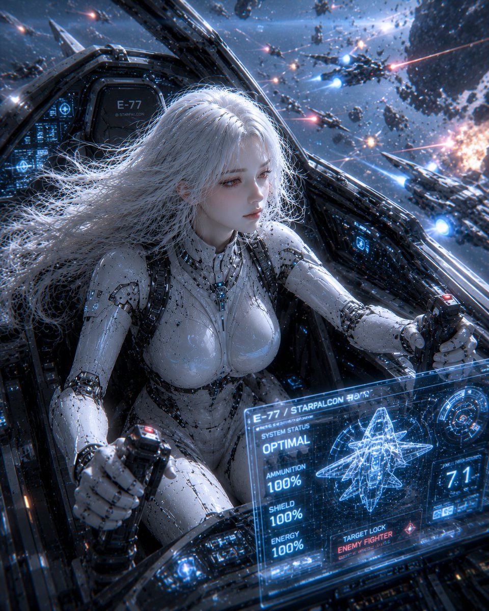 AI Prompt for Female Android Character Design in Sci-Fi Spaceship Setting
