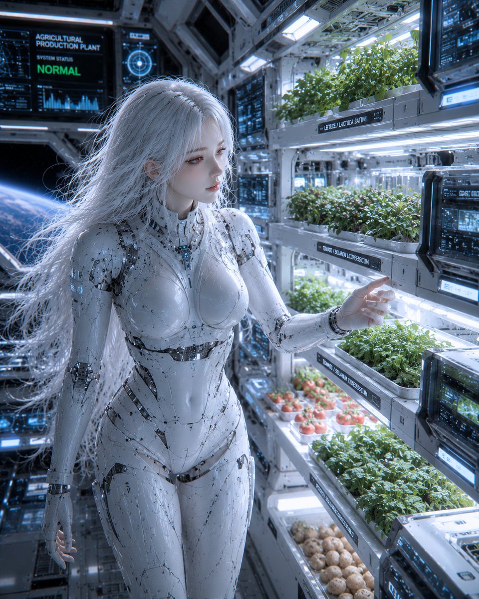 AI Prompt for Female Android Spaceship Concept Art