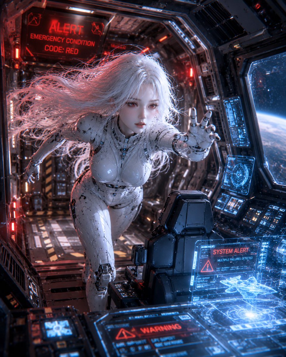 AI Prompt for Female Cyberpunk Android Character Illustration
