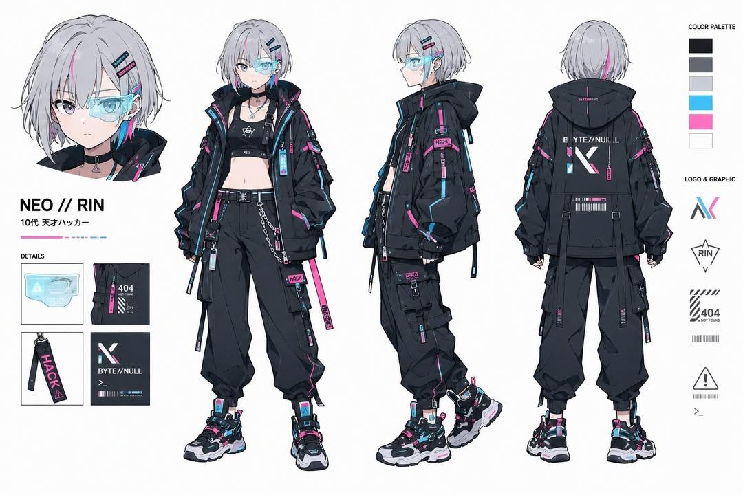 AI Prompt for Female Cyberpunk Hacker Character Design