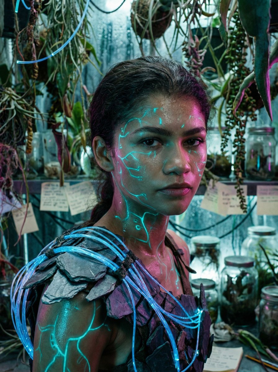 AI Prompt for Futuristic Sci-Fi Portrait with Bioluminescent Effects